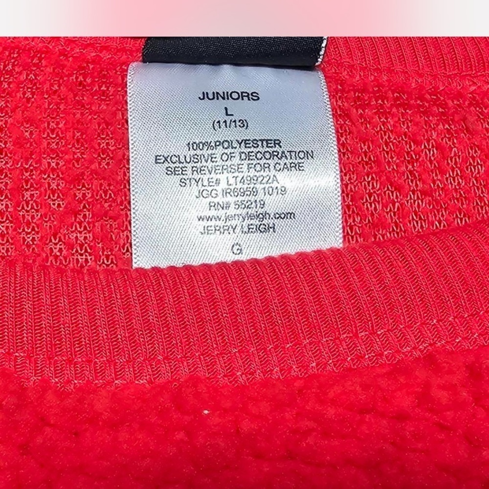 Disney Red Fleece with Sequined Mickey, Size L Junior - Picture 6 of 6